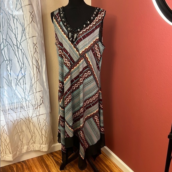 PerSeption Concept - Multicolor Sleeveless Maxi Dress Size 1X - Picture 1 of 10